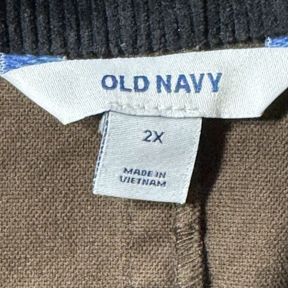Old Navy Women’s Plus Size 2X Brown Canvas Barn Jacket Zip Snap Corduroy - Picture 8 of 9